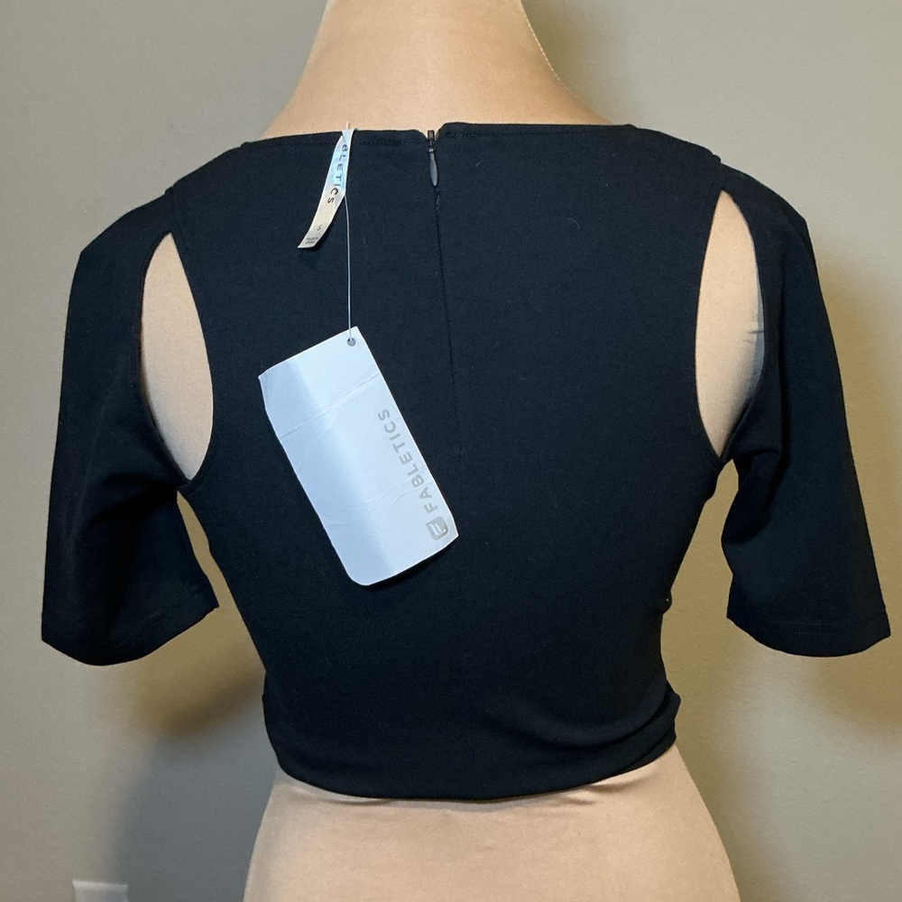 Fabletics Black Cut-Out Women's Top - Picture 2 of 3